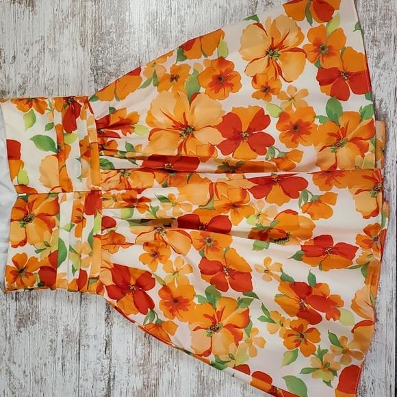 David's Bridal | Gypsy Boho Prairiecore Fairycore White Floral Formal Tea Dress - Picture 6 of 8